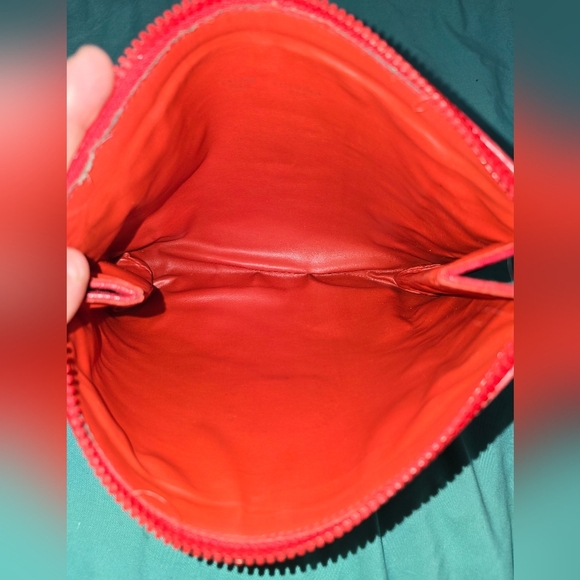 Celine Red and Black Cosmetic Bag with Embossed Design - Picture 6 of 6